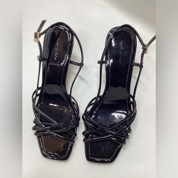 Tory Burch Black Multi Strap 75MM Wedge Sandals Size 9 - Picture 4 of 15
